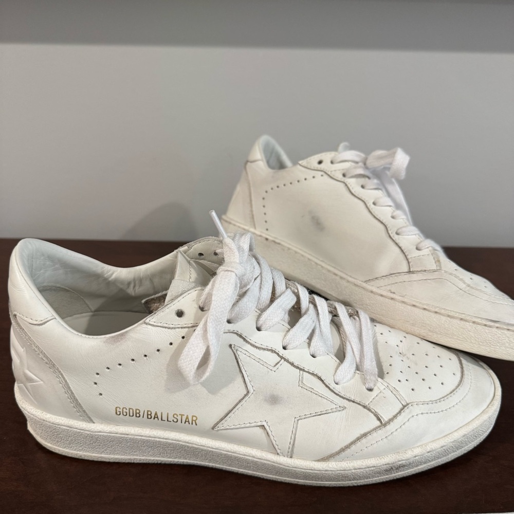 GOLDEN GOOSE EUC Ball Star Optic White Leather Sneakers Shoes Basketball 39 GGDB
